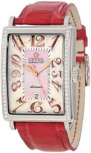 Gevril Women's 6208RE Glamour Automatic Diamond Leather Date Watch