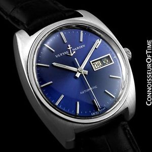 1960's ULYSSE NARDIN Vintage Mens Automatic Day Date Watch - Stainless Steel