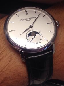 $3600 Federique Constant Slimline Moonphase Luxury Swiss Made Watch Moon Phase