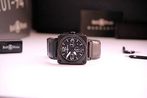 BELL & ROSS BR01-94 PVD AUTOMATIC 46MM CHRONOGRAPH AVIATOR WITH BOX PAPERS!!
