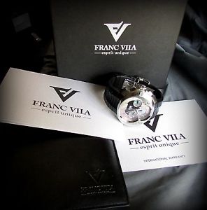 Franc Vila FVa8ch Chronograph Big Date Black MOP Dial Orig.Box-Papers-Winder