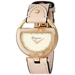 Ferragamo FG5070014 Lady's Beige Dial Beige Strap Diamond Watch