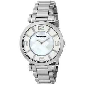 Ferragamo FG3050014 Lady's MOP Dial Steel Bracelet Diamond Watch