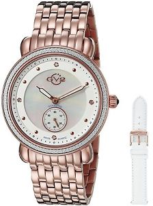 GV2 by Gevril Women's 9832 Marsala- Sub Eye Mother of Pearl White Leather Watch