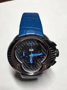 100 Authen Franc Vila EVOS 8 Blue Bandido Carbon Chronograph mens watch, limited