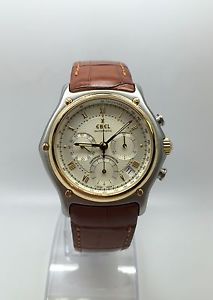 GENTS EBEL 1911 1137240 AUTOMATIC 18k SOLID GOLD & STEEL CHRONOGRAPH WATCH
