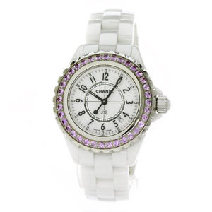 Authentic CHANEL J12 Pink Sapphire Watch  stainless steel/Ceramic Ladies