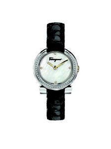 Ferragamo Women's FAP030016 GANCINO EVENING Diamonds MOP Dial Leather Watch