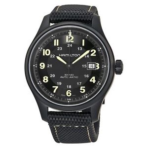Hamilton Khaki Field H70575733 Mens Black Dial Analog Automatic Watch