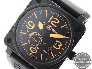 BELL & ROSS BR01-97 ORANGE BLACK DIAL POWER RESERVE LIMITED EDITION RARE 250