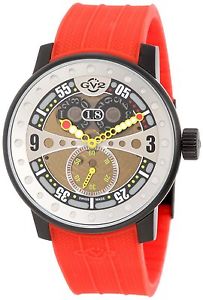 GV2 by Gevril Men's 4041R4 'Powerball' Red Rubber Date Watch