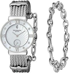 Charriol Women's 'St Tropez' Diamond Dial Stainless Steel Watch ST30SD.560.008