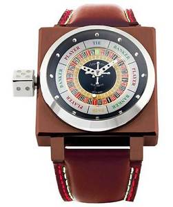 AZIMUTH King Casino Auto Swiss Watch 3D Roulette & Baccarat Game Choc/Steel Case