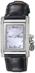 Fendi Women's 'ID' Swiss Quartz Stainless Steel and Leather Dress Watch Color...