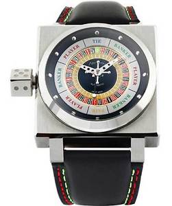 AZIMUTH King Casino Auto Swiss Watch 3D Roulette & Baccarat Game S/Steel Case