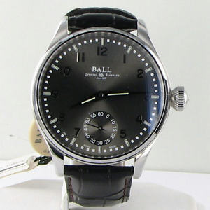 Ball NM3038D-LJ-GY Trainmaster Officer Manual Wind Gray Dial Leather Watch $2799