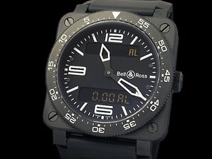 Bell&Ross Aviation BR-03 Analog&Digital BR03-88S PVD Quartz Men's Watch(S A46771