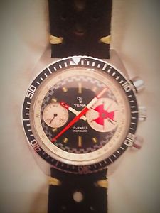 1960's YEMA France Early sous marine DIVERS Vintage Chronograph Valjoux 7730
