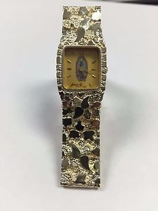 Geneve 14k Gold Nugget Watch