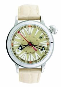 Gio Monaco Women's 392-A 101 THS Automatic Beige Dial Beige Leather Date Watch
