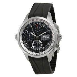 Hamilton H76556331 Mens Black Dial Analog Automatic Watch with Rubber Strap