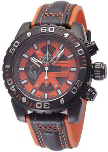 GV2 by Gevril Men's 1402 Octopus Chronograph Black Leather Date Wristwatch