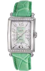 Gevril Women's 6206NT Glamour Automatic Diamond Green Leather Date Watch.
