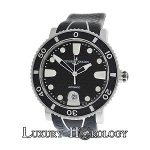 Authentic Lady's Ulysse Nardin Marine Diver 8103-101 Date Steel Automatic Watch