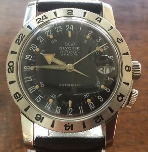 Glycine Airman Special 24 hours GMT, 1964, with box, our vintage wwwold4youcom