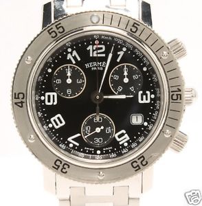 Auth HERMES "Clipper Diver Chronograph" CL2.910 Quartz, Men's watch