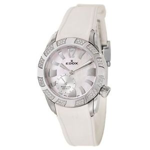 Edox 23087-3D80-NAIN Womens White Dial Quartz Watch with Silicone Strap