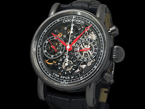 Auth CHRONOSWISS Opus Skeleton Chronograph CH7545 PVD Men's Watch(S A48399)