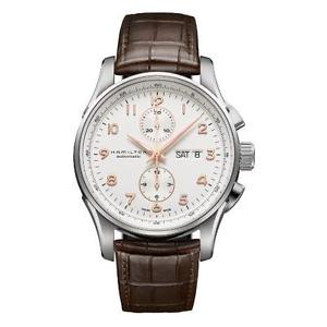 HAMILTON MEN'S 45MM BROWN LEATHER BAND STEEL CASE AUTOMATIC WATCH H32766513