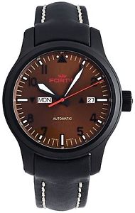 Fortis B-42 Aeromaster Dusk Automatic Day/Date Black PVD Steel Mens Watch 655...