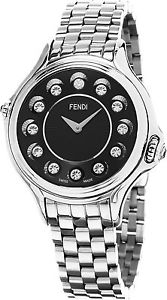 Fendi Women's F107031000T05 Crazy Carats Analog Display Swiss Quartz Silver W...