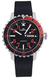 Fortis B-42 Marinemaster Day/Date GMT Automatic Steel Red Mens Strap Watch 67...