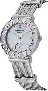 Charriol St-Tropez Women's Mother of Pearl Stainless Steel Swiss Made Watch S...