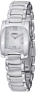 Ebel Brasilia Womens Mother-of-Pearl Diamond Dial Stainless Steel Watch 9976M...