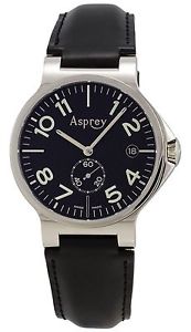 ASPREY OF LONDON No.8 Black Luminous Dial Automatic Chronometer Watch With Da...