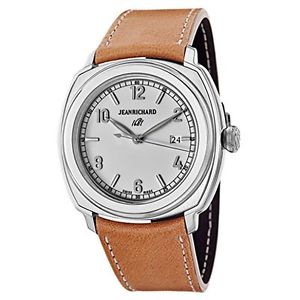 Jeanrichard 60320-11-151-HDC0 Mens White Dial Automatic Watch with Leather Strap