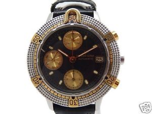 Auth UNIVERSAL GENEVE 101.41.980 YG Combi Black dial plate Automatic Men's watch