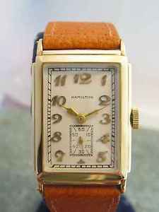 1933 Hamilton "Andrews" 14 kt solid gold cal 401 Deco wristwatch.