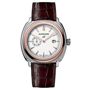 Jeanrichard 60330-56-132-BBB0 Mens White Dial Automatic Watch with Leather Strap