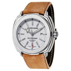 Jeanrichard 60500-11-701-HDC0 Mens White Dial Automatic Watch with Leather Strap