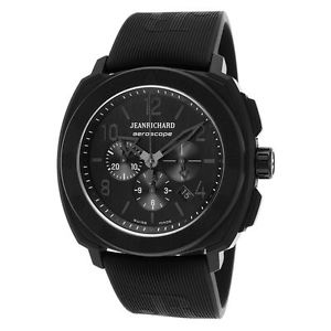 Jeanrichard 60650-21K614-FK6A Mens Black Dial Automatic Watch with Rubber Strap