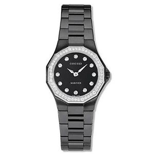 Concord 0311543 Womens Black Dial Quartz Watch with Stainless Steel Strap