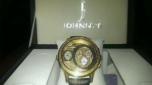 Johnny's Custom Jewelry King Johnny Men's Luxury Diamond Watch Black/white dia