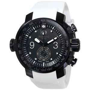 Zodiac ZO8545 Mens Black Dial Quartz Watch with Polyurethane Strap