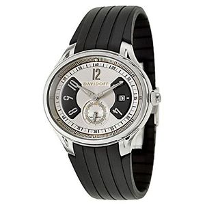 Davidoff 20337 Mens Silver Dial Automatic Watch with Rubber Strap