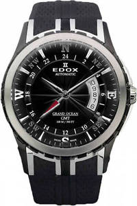 Edox Grand Ocean GMT 100m Hombres Reloj Automático 45mm 93004 357N NIN